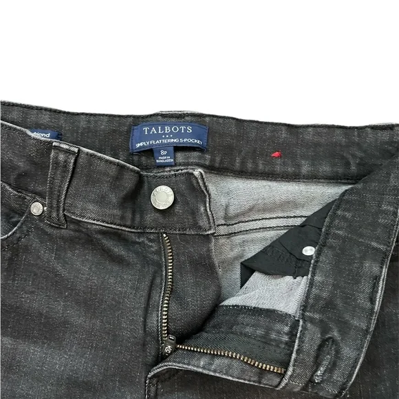 Talbots Simply Flattering 5 Pocket Boyfriend Jeans Black Size 8P - Picture 4 of 8